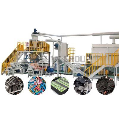 PLC PC 터치 스크린 배터리 재활용 라인 200~3000kg/h 리?? 배터리 폐기물